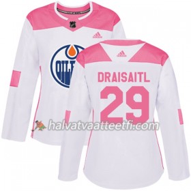 Naisten NHL Edmonton Oilers Pelipaita Leon Draisaitl 29 Adidas 2017-2018 Valkoinen Vaaleanpunainen Fashion Authentic